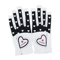 Голф ръкавици Жени с форма на сърце с форма на микро-фибри анти-скидиране Проста модна еластична регулируема голф аксесоари за жени
