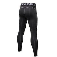 Мъжки компресионна основен слой бързо сухо дълга тренировка спортни панталони Activewear Black & Freen XL