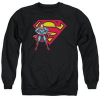 Superman & amp; Лого - суичър за възрастни Crewneck - черен - 3x