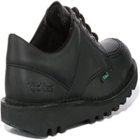Kickers Kick Lo Vegan Junior's Lace Up Vegan School Shoes in Black Size 3