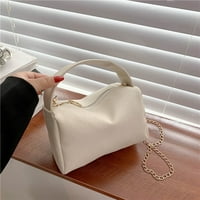 Duhgbne Fashion Women Artificial Leather Solid Color Zipper Thoge Чанта чанта за рамо чанта за пратеник