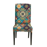 Wokaso Stretch Morocco printrd къса стол за хранене Slipcover Spande Сватбен банкет стол покритие