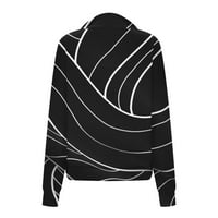 Rewenti Women's Fashion Printed с дълги ръкави с дълги ръкавици с качулка с качулка качулка черно 8