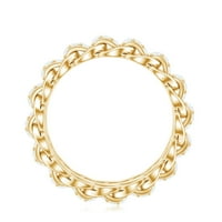 Moissanite Link Chain Eternity Ring за жени, 14K жълто злато, САЩ 3.00