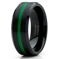 Зелен волфрам сватбена лента Черен волфрам пръстен черен волфрамов пръстен годишнина на ринга комфорт