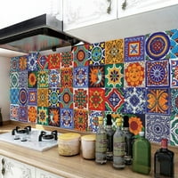 Мозаечни стикери с плочки стикени за баня кухня домашна стена или под самозалепващи се, 6x