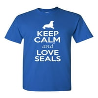 Запазете спокойствие и любовни тюлени морски лъв любител на животни за възрастни тениски тениски
