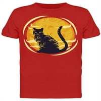 Черна котка за тениска за тениска за Хелоуин -изображения от Shutterstock, мъжки малки