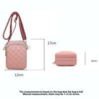 Модни жени мека чанта за рамо небрежни малки чанти с много джоба чанта за мобилен телефон, розово