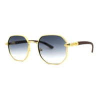 90 -те ретро OG рапър луксозен викториански деко правоъгълник слънчеви очила златен кафяв дим