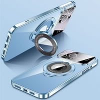 Frusde за iPhone pro ma ясен калъф с магнитна скоба на обектива Protector Full Proly Plating Case-Blue