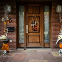 Ozmmyan Decor Home Decor Хелоуин в вратата висулка Декорация Хелоуин дървена списъка на партия Списък Подаръци за майки