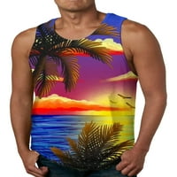 Grianlook Men's Tank Tops Crew Neck Summer Tree Print ежедневни мускулни ризи без ръкави Мъжки хаваи основни лека културинг мъже стил h 2xl