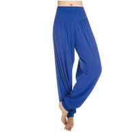 Женски харем панталони с висока талия на плаж йога панталони удобни плътни цветове панталони с джобове с джобове