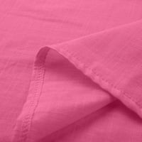 Дамски плюс размер тениски Разчистване Женски летен модерен подрязани ръкави кръгла шия памучна линия разхлабена риза блуза