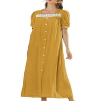 Каприз Лятна рокля за спално облекло за жени свободно прилягане нощна кожа с къс ръкав сън