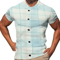 PEDORT ОГРАНИЧЕНИ тениски за мъже тренировка Мъжки разтягане мек памук тънък прилепват къси ръкави модни улични дрехи стилни тениски бежово, xl