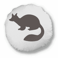 Черна мартенска животинска портрета кръгла възглавница за декорация на домашна декорация