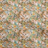 OneOone Viscose Jersey Rose Brown Flab Flarals Floral Ress Mattery Print Fabric Fabric до двора
