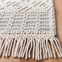 Колекция 8 '10' IVORY NAT852B Ръчно изработен марокански бохо ресни вълна килим