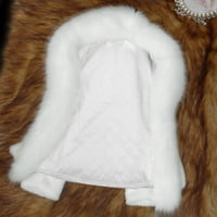 Drpgunly Зимни палта за жени, Fau Pelt Елегантна топла топла мода Fake Pelt Jacket Long Coats for Women, Girls 'Hairwear Jackets & Coats White M