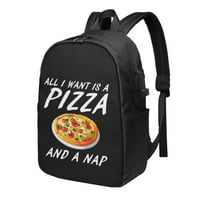 Всичко, което искам, е пица и раница за дрямка с раница за лаптоп за раница за пътуване за пътуване жени жени мъже момичета