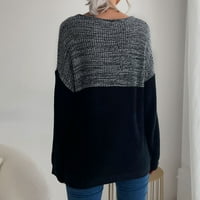 The Axxd дамски пуловер, женски твърд цвят еднократно джобни качулки топъл плетен пуловер палто отгоре