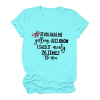 Leesechin Top for Women Clearance Дамска риза тениски смешни сладки тениски с къс ръкав Смешна печат Риза Писмо тениска Топс блуза Подарък за дами