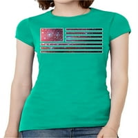 Тениска с къса ръкав на женския галактика американски