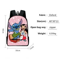 Lilo & Stitch School Backpacklight Travel Travel Cartoon Daypack Backpack Fun Backpack 6-Piece Set Lightweight Water-устойчиви училищни чанти
