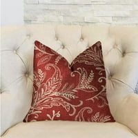 Plutus Berry Crest Vineyard Red and Beige Luxury Throw Plows
