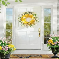 Asdomo Daffodils венец, красива пролетно лято изкуствен венец за входната врата или декор на дома