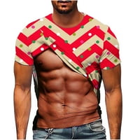 Тениска за мъже, мъже геометрична тениска тънък прилепнал пачуърк ризи моден дизайн с къс ръкав тениска лятно ежедневно улично облекло