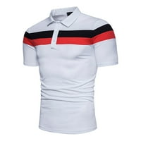 Мъжко модна риза за пачуърк с къси ръкави за нови летни спортове, бяло, XXL