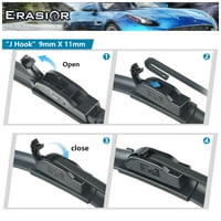 Erasior 17 + 17 Подходящ за Toyota 4Runner Windshipe Lipes + Съставка за подмяна без скоби за предния прозорец на автомобила, комплект от 2