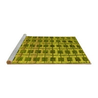 Ahgly Company Machine Wareable Indoor Rectangle Abstract Yellow Modern Area Cugs, 5 '8'