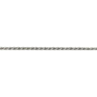 Сребърен сребърен родий-поставена верига с въжета с диамант, направена в Италия QDC030R-28