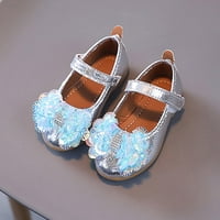 Caicj Toddler Shoes Лято и есенни модни момичета ежедневни обувки цветни пайети лък плоски леки рокли обувки момиче ботуши размер