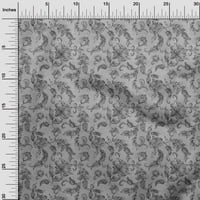 OneOone Viscose chiffon Grey Fabric Jacobean Floral Diy Clothing Quilting Fabric Print Fabric от двор