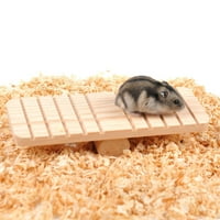 Дървена платформа Seesaw за малък хамстер гербил катеричка мишка мини хижа къща скривалище декор за декор за малки домашни зъби Дяк играчки