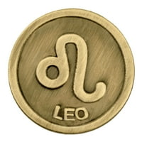 Античен златен Leo Zodiac Lion на Pinmart символ на ревера