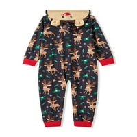 Cathery Family Christmas pjs съвпадащи комплекти Jumpsuity onesie с коледна пижама за качулка за семейна почивка коледни сънливи дрехи