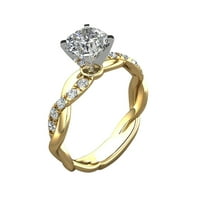 Yubnlvae пръстени аксесоари Роза сватбена диамантен пръстен Принцеса Вечно злато 18K пръстен