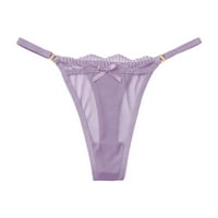 DMQUPV жени бикини ремъци на дантела женски хай гащи, пакет от бикини, влага с високо изрязано кратко бельо Purple M