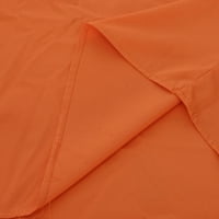 Дамска тениска за тениски ежедневни тройници с копче с къс ръкав с плъзгащ се твърд цвят оранжев XXL