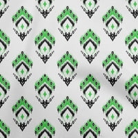 OneOone Velvet Green Fabric Asian Ikat Craft Projects Decor Fabric Отпечатани от двора Wide-5161