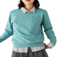Женски модни летни тениски с тениски с v-образно деколте печат пуловер ежедневен къс ръкав блуза върхове